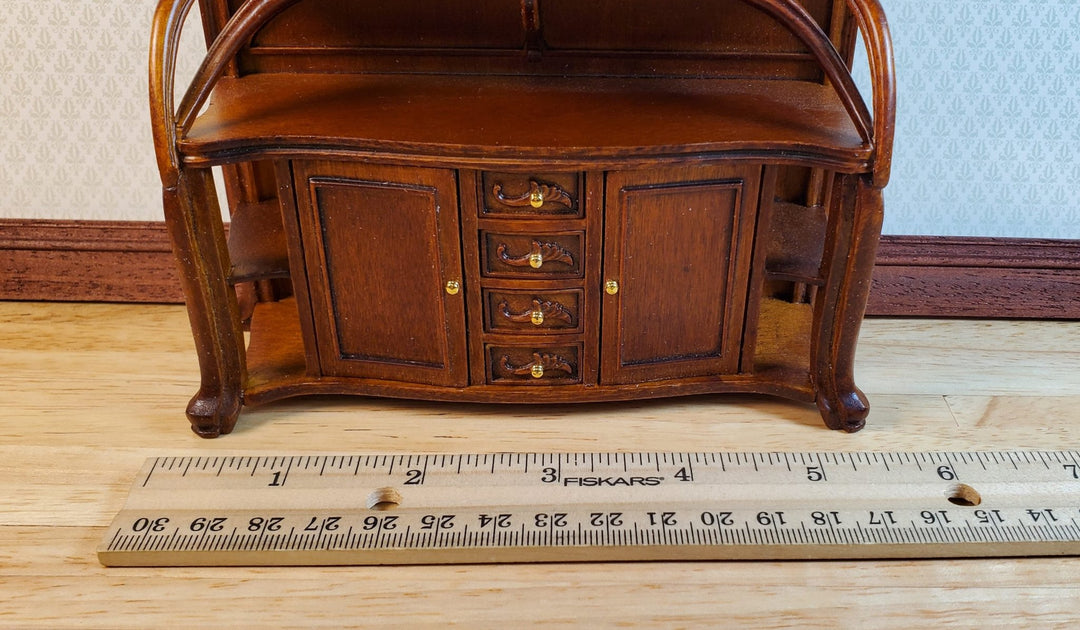 Dollhouse Display Hutch Cabinet Art Nouveau Style 1:12 Scale JBM Furniture - MiniatureCrush