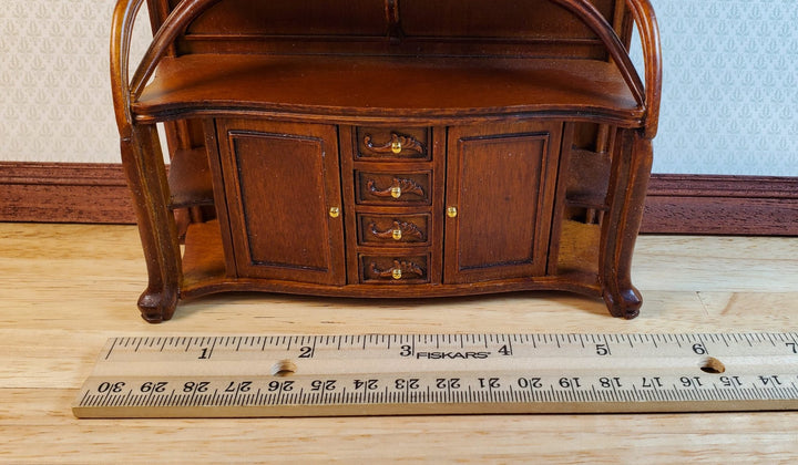 Dollhouse Display Hutch Cabinet Art Nouveau Style 1:12 Scale JBM Furniture - MiniatureCrush