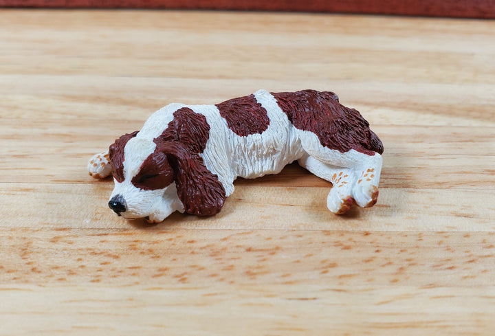 Dollhouse Dog English Cocker Spaniel Sleeping 1:12 Scale Miniature Animal - Miniature Crush