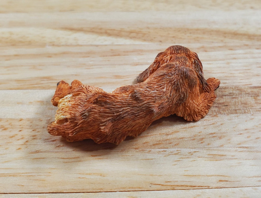 Dollhouse Dog English Cocker Spaniel Sleeping Brown 1:12 Scale Miniature Animal - MiniatureCrush