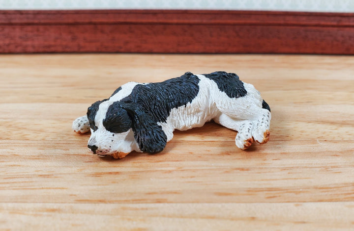 Dollhouse Dog English Springer Spaniel Sleeping 1:12 Scale Miniature Animal - Miniature Crush