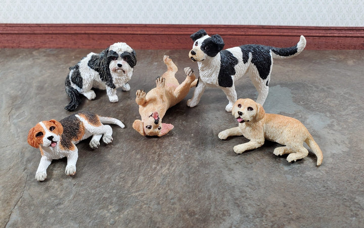 Dollhouse Dog Tibetan Terrier Sitting Black White 1:12 Scale Miniature Animal - Miniature Crush