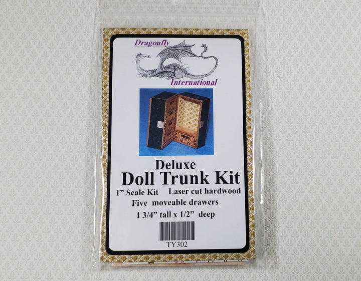 Dollhouse Doll Trunk Kit with Drawers DIY Miniature 1:12 Scale 1 3/4" Tall - Miniature Crush