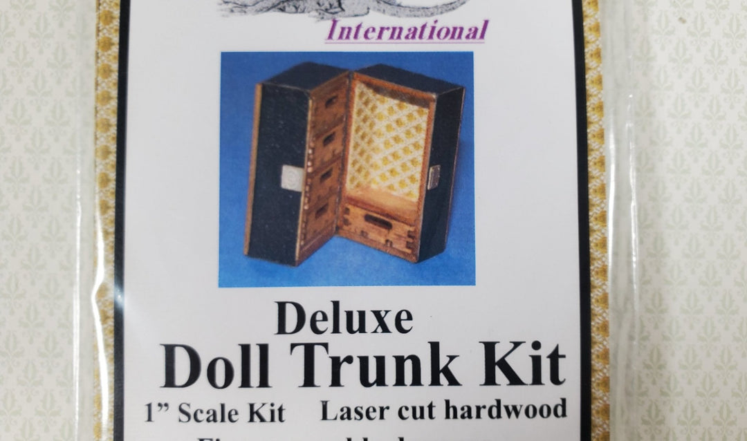 Dollhouse Doll Trunk Kit with Drawers DIY Miniature 1:12 Scale 1 3/4" Tall - Miniature Crush