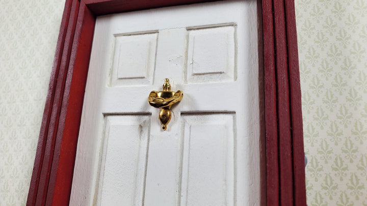 Dollhouse Door Knocker Gold Painted Brass Metal Movable 1:12 Scale Miniature - MiniatureCrush
