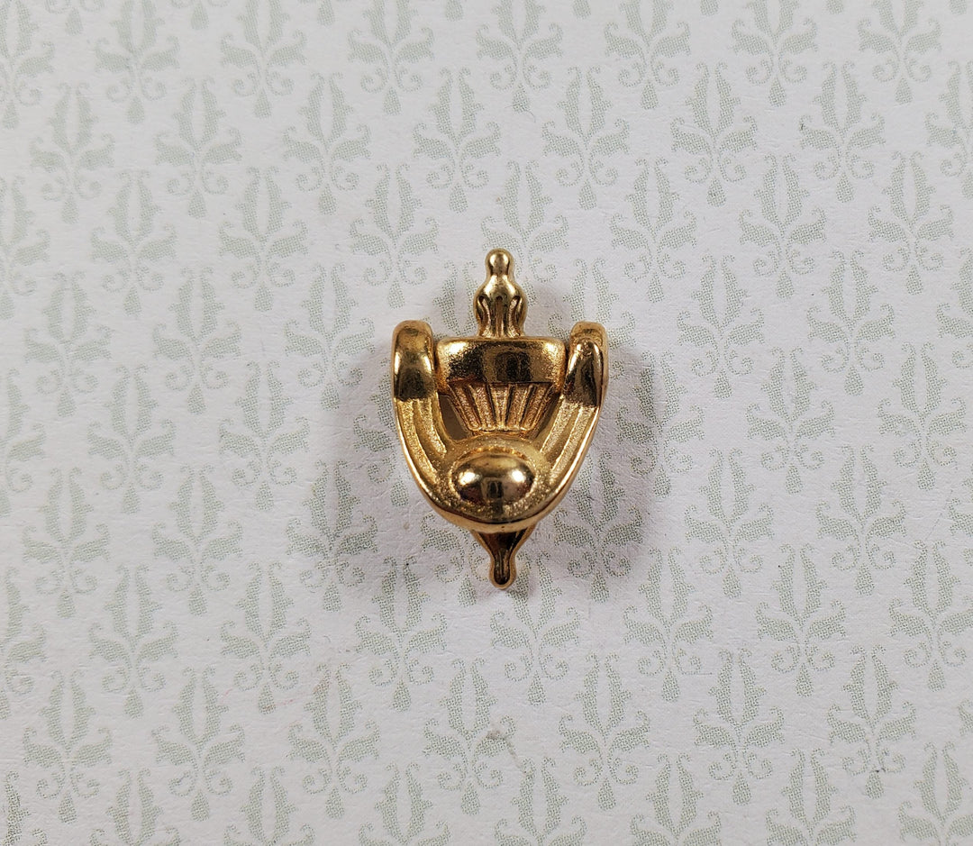 Dollhouse Door Knocker Gold Painted Brass Metal Movable 1:12 Scale Miniature - MiniatureCrush