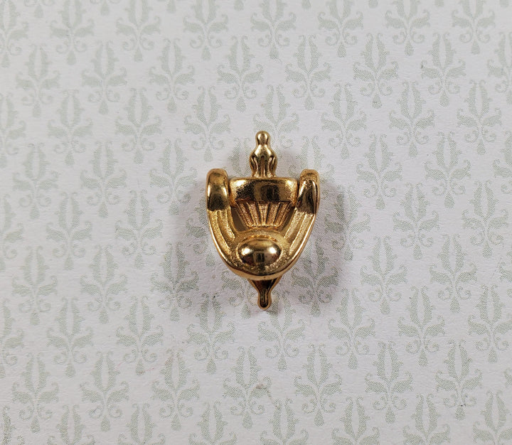 Dollhouse Door Knocker Gold Painted Brass Metal Movable 1:12 Scale Miniature - MiniatureCrush