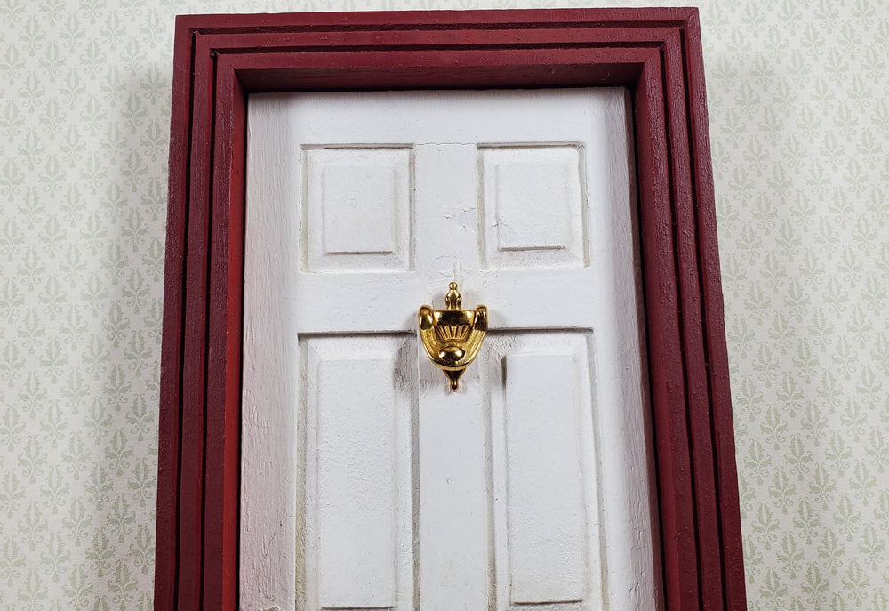 Dollhouse Door Knocker Gold Painted Brass Metal Movable 1:12 Scale Miniature - MiniatureCrush