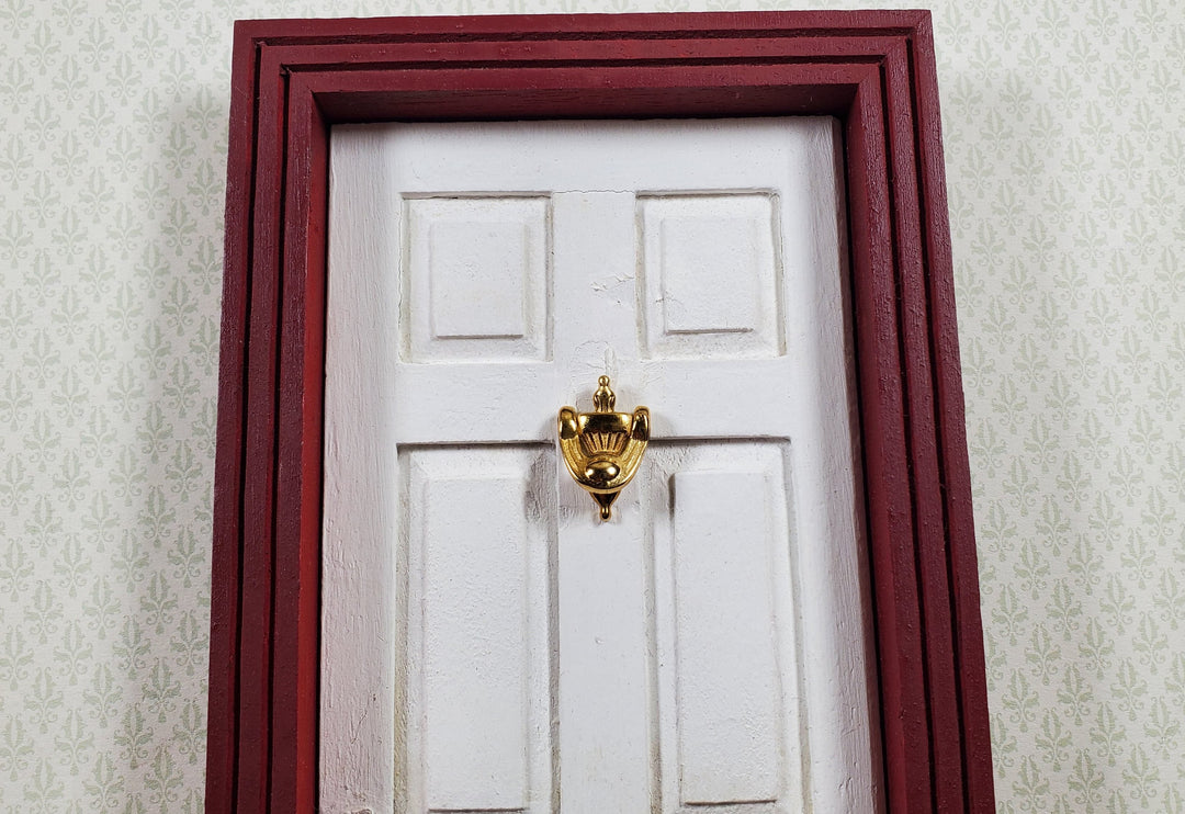 Dollhouse Door Knocker Gold Painted Brass Metal Movable 1:12 Scale Miniature - MiniatureCrush