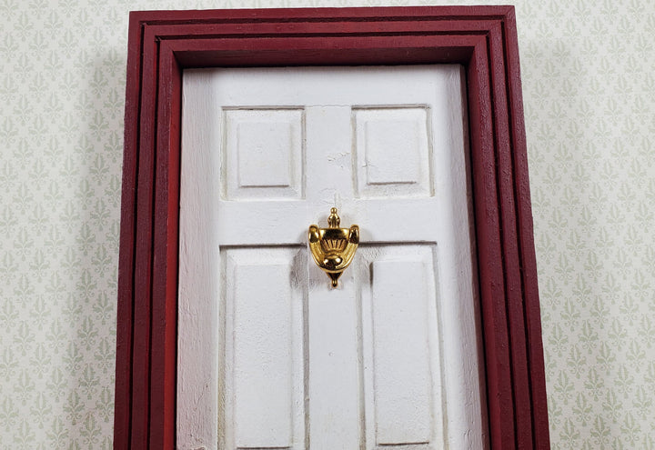 Dollhouse Door Knocker Gold Painted Brass Metal Movable 1:12 Scale Miniature - MiniatureCrush