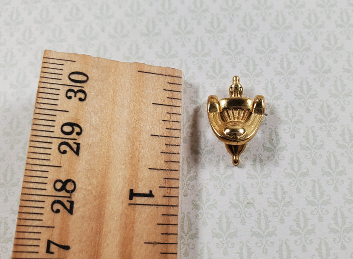 Dollhouse Door Knocker Gold Painted Brass Metal Movable 1:12 Scale Miniature - MiniatureCrush