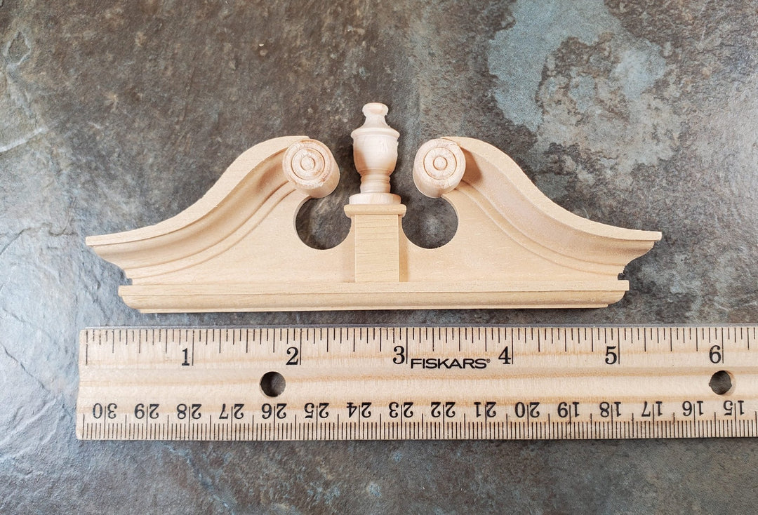 Dollhouse Door Pediment Wood Ram's Head Style 1:12 Scale Miniature 5.25 " Long - Miniature Crush