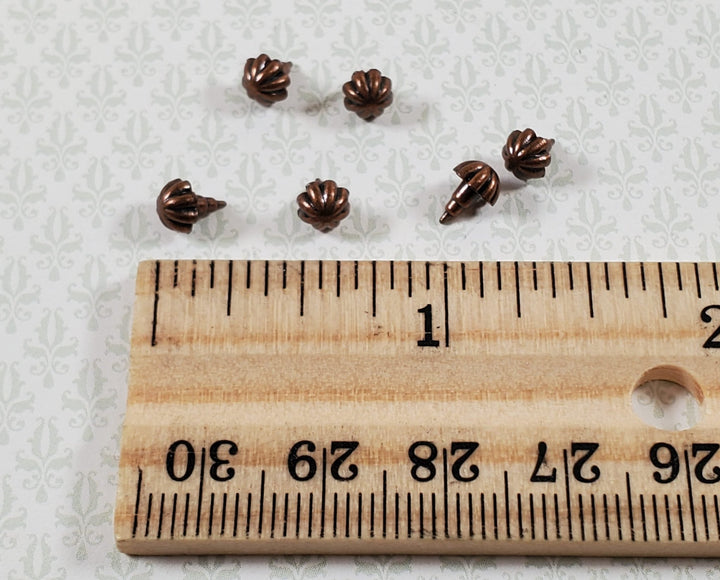 Dollhouse Drawer Pulls Round Antique Bronze Metal 6 Pieces 1:12 Scale Miniature - Miniature Crush