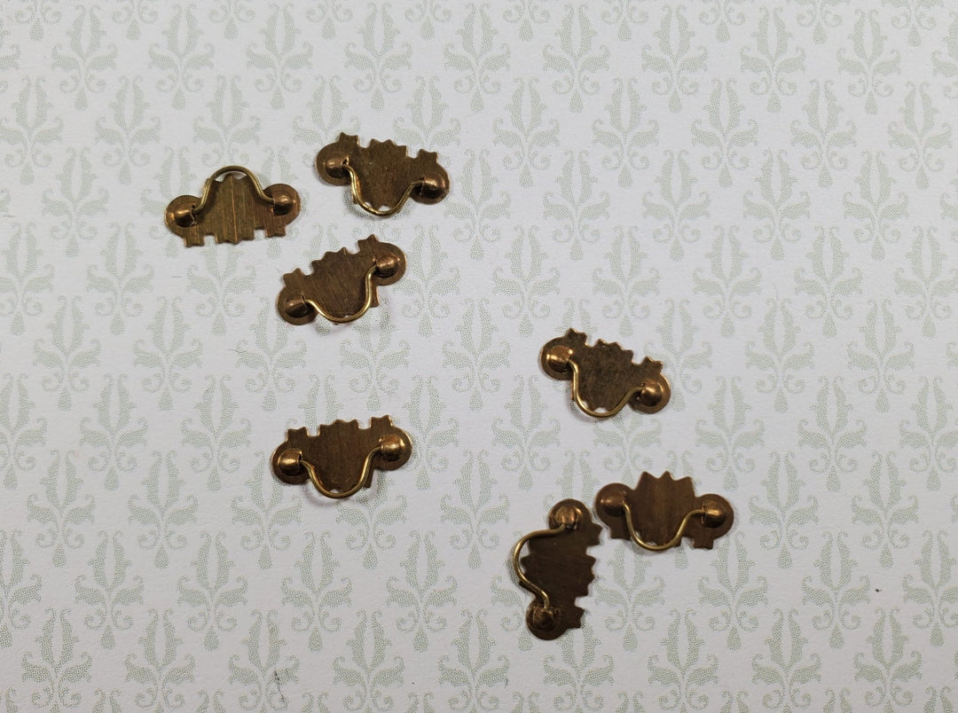 Dollhouse Drawer Pulls Victorian Style Gold Metal 10 Pieces 1:12 Scale - MiniatureCrush