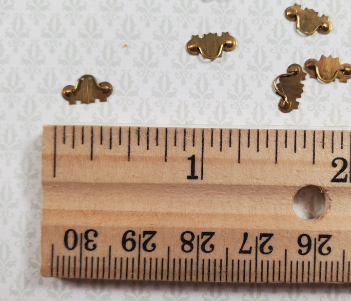 Dollhouse Drawer Pulls Victorian Style Gold Metal 10 Pieces 1:12 Scale - MiniatureCrush