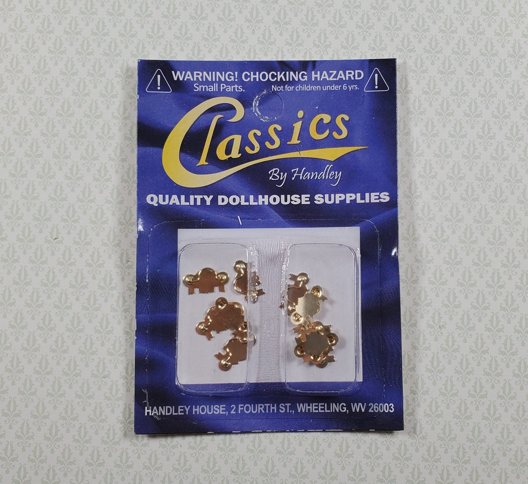 Dollhouse Drawer Pulls Victorian Style Gold Metal 10 Pieces 1:12 Scale - MiniatureCrush