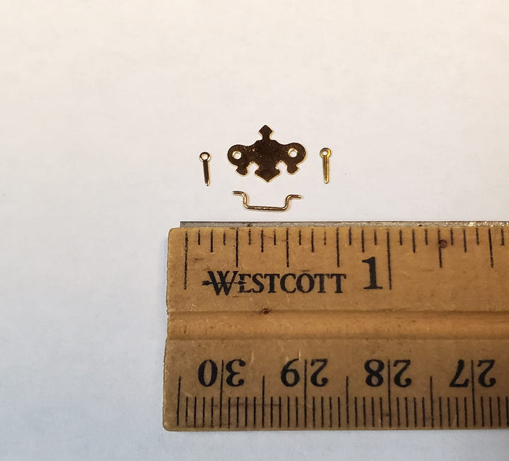 Dollhouse Drawer Pulls x10 Gold Plated Brass 1:12 Scale Chippendale Style - MiniatureCrush