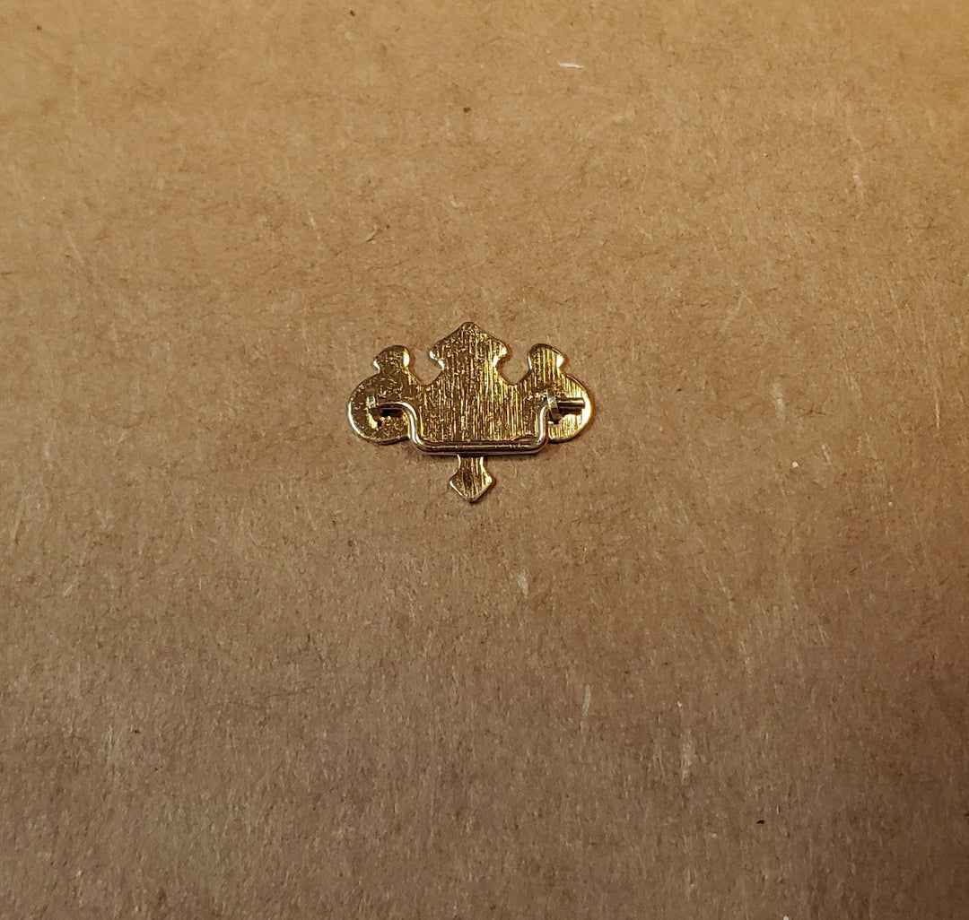 Dollhouse Drawer Pulls x10 Gold Plated Brass 1:12 Scale Chippendale Style - MiniatureCrush