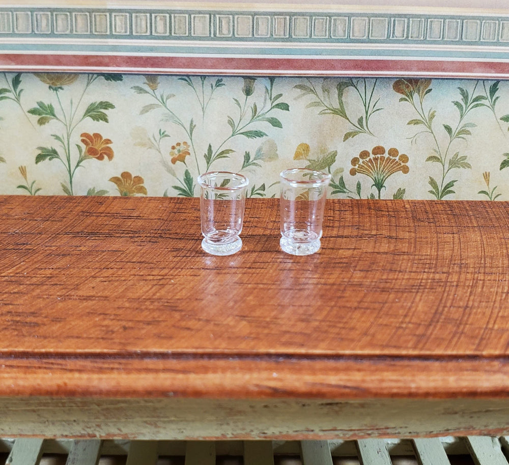 Dollhouse Drinking Glasses Set of 2 1:12 Scale Miniature Dishes - MiniatureCrush