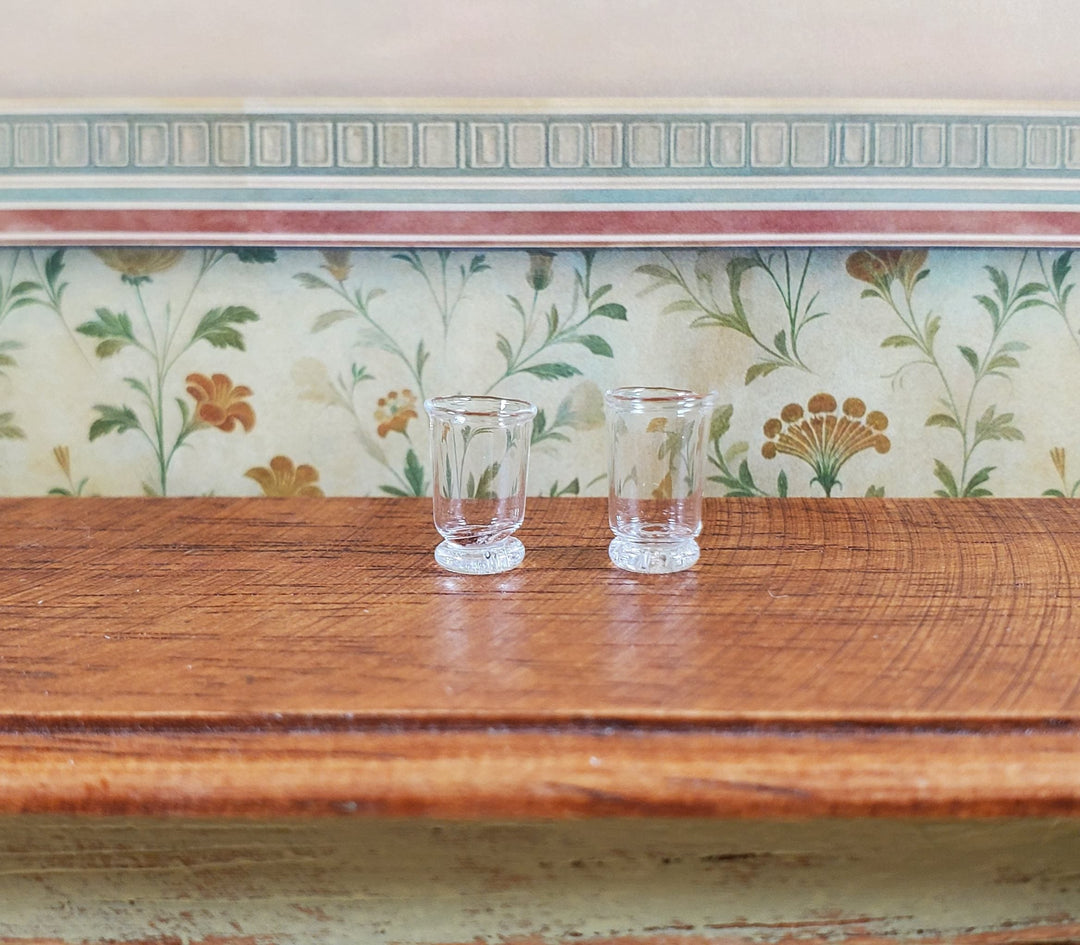 Dollhouse Drinking Glasses Set of 2 1:12 Scale Miniature Dishes - MiniatureCrush