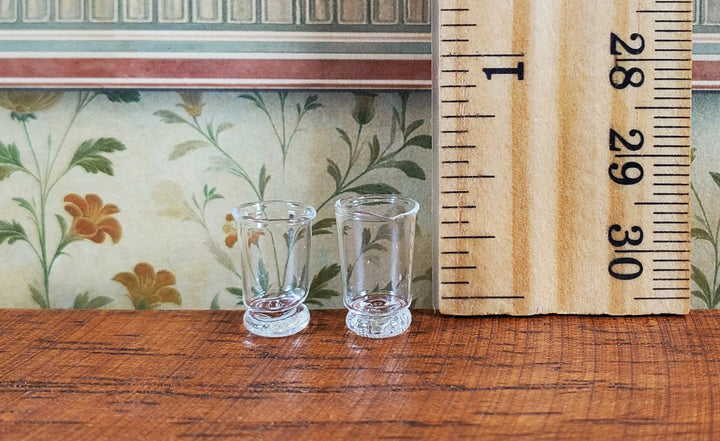 Dollhouse Drinking Glasses Set of 2 1:12 Scale Miniature Dishes - MiniatureCrush
