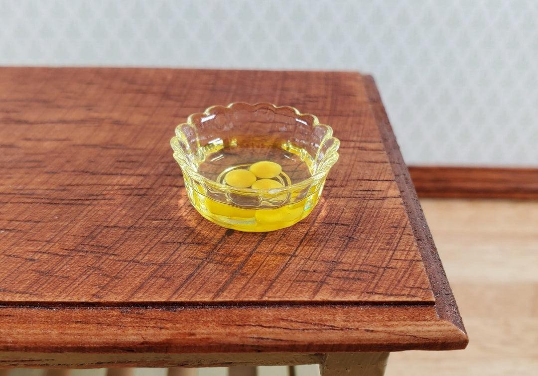 Dollhouse Egg Yolks in Clear Bowl Set of 2 1:12 Scale Miniature Food Baking - Miniature Crush