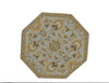 Dollhouse Fabric Rug Octagon Gray & Gold 1:12 Scale Miniature 5 1/2