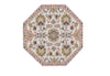 Dollhouse Fabric Rug Octagon Pink and White 1:12 Scale Miniature 5 1/2
