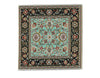 Dollhouse Fabric Rug Square Black Teal Green 1:12 Scale Miniature Carpet