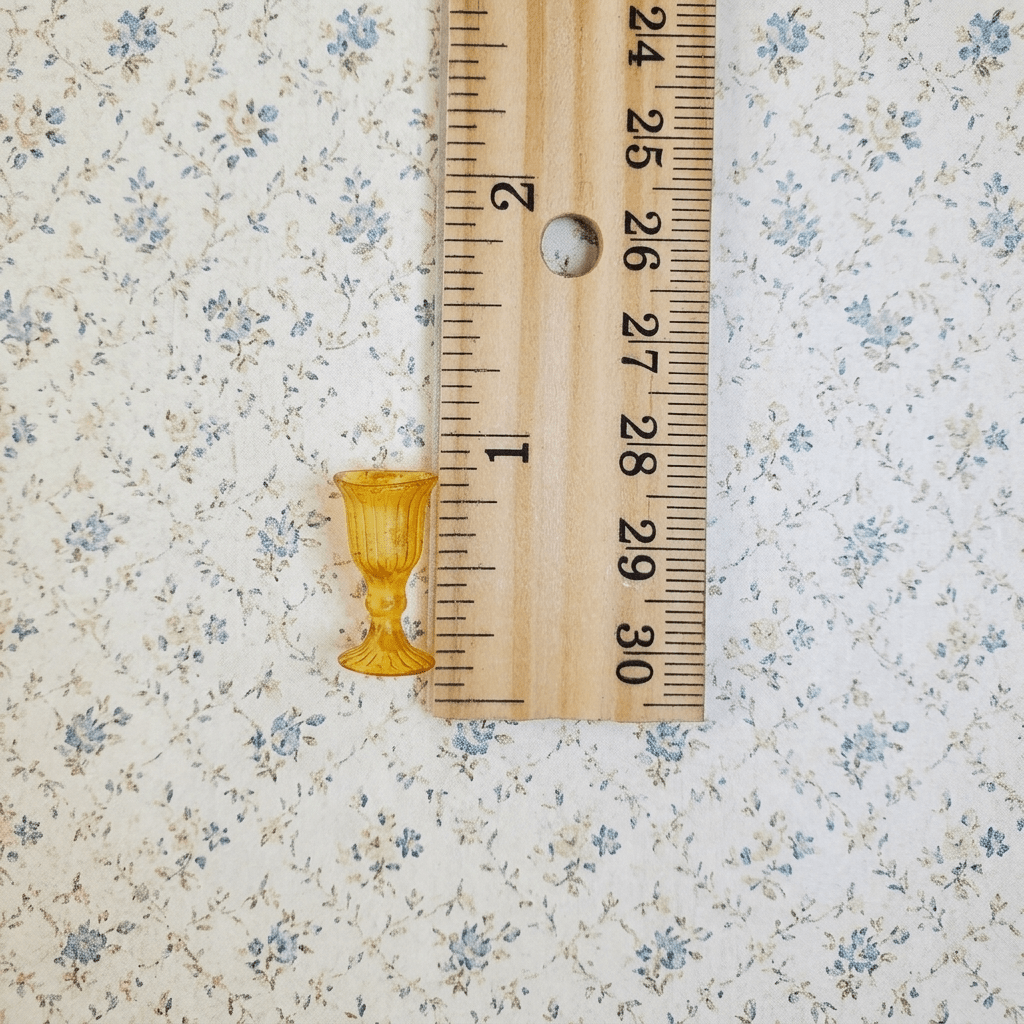 Dollhouse Fancy Amber Water Goblet or Wine Glass 1:12 Scale Miniature - MiniatureCrush