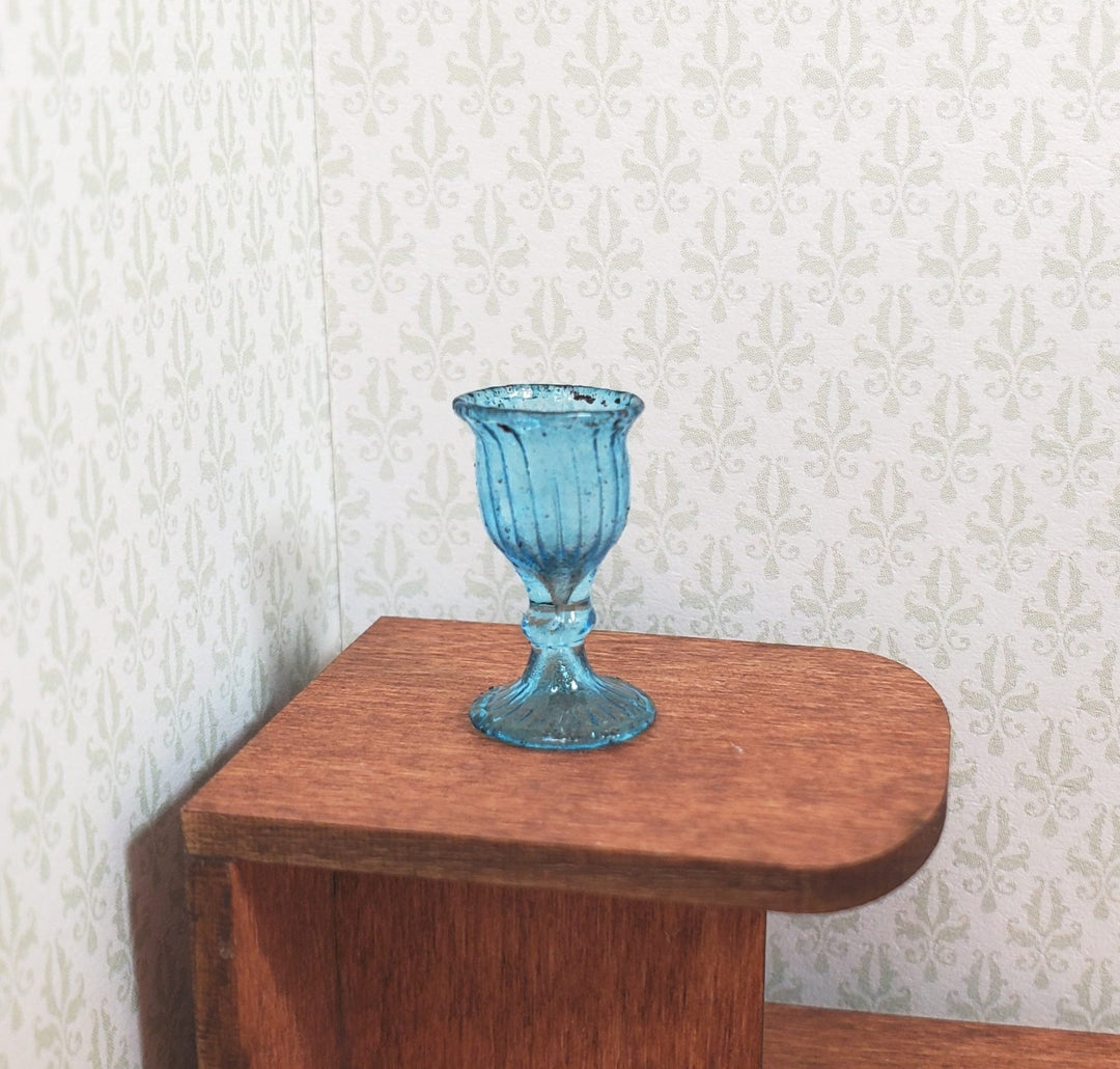 Dollhouse Fancy Blue Water or Wine Glass 1:12 Scale Miniature - MiniatureCrush