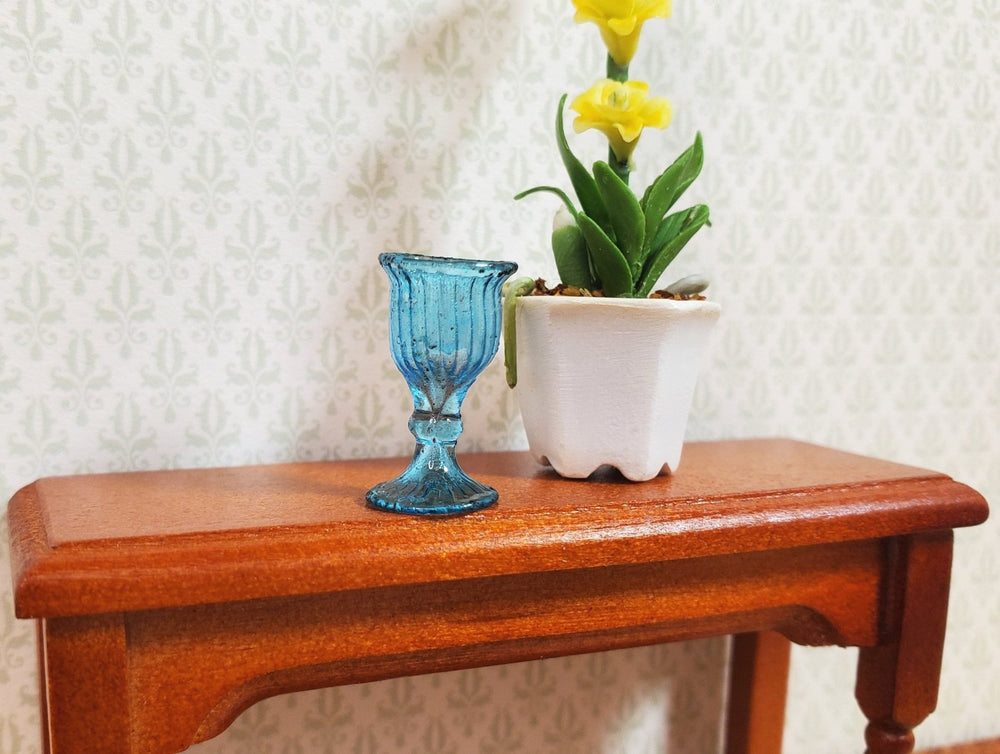 Dollhouse Fancy Blue Water or Wine Glass 1:12 Scale Miniature - MiniatureCrush