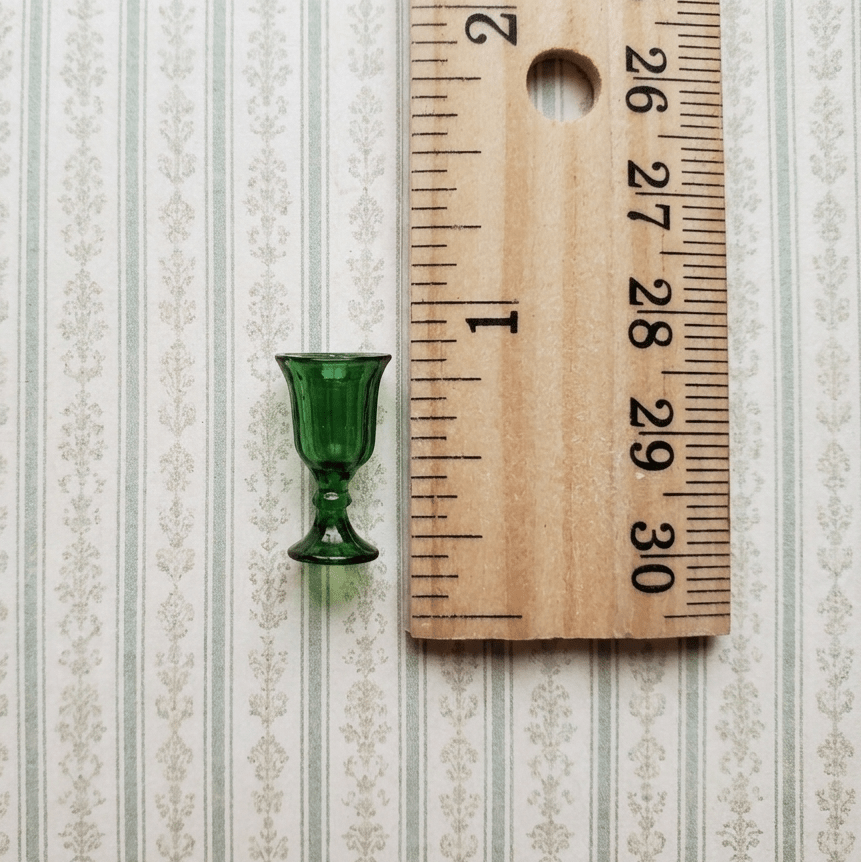 Dollhouse Fancy Green Water or Wine Glass 1:12 Scale Miniature - MiniatureCrush
