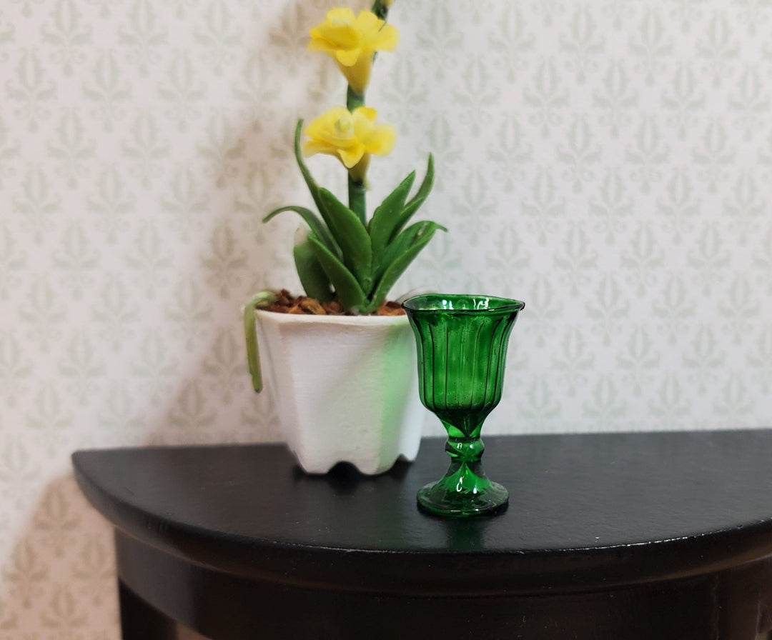 Dollhouse Fancy Green Water or Wine Glass 1:12 Scale Miniature - MiniatureCrush