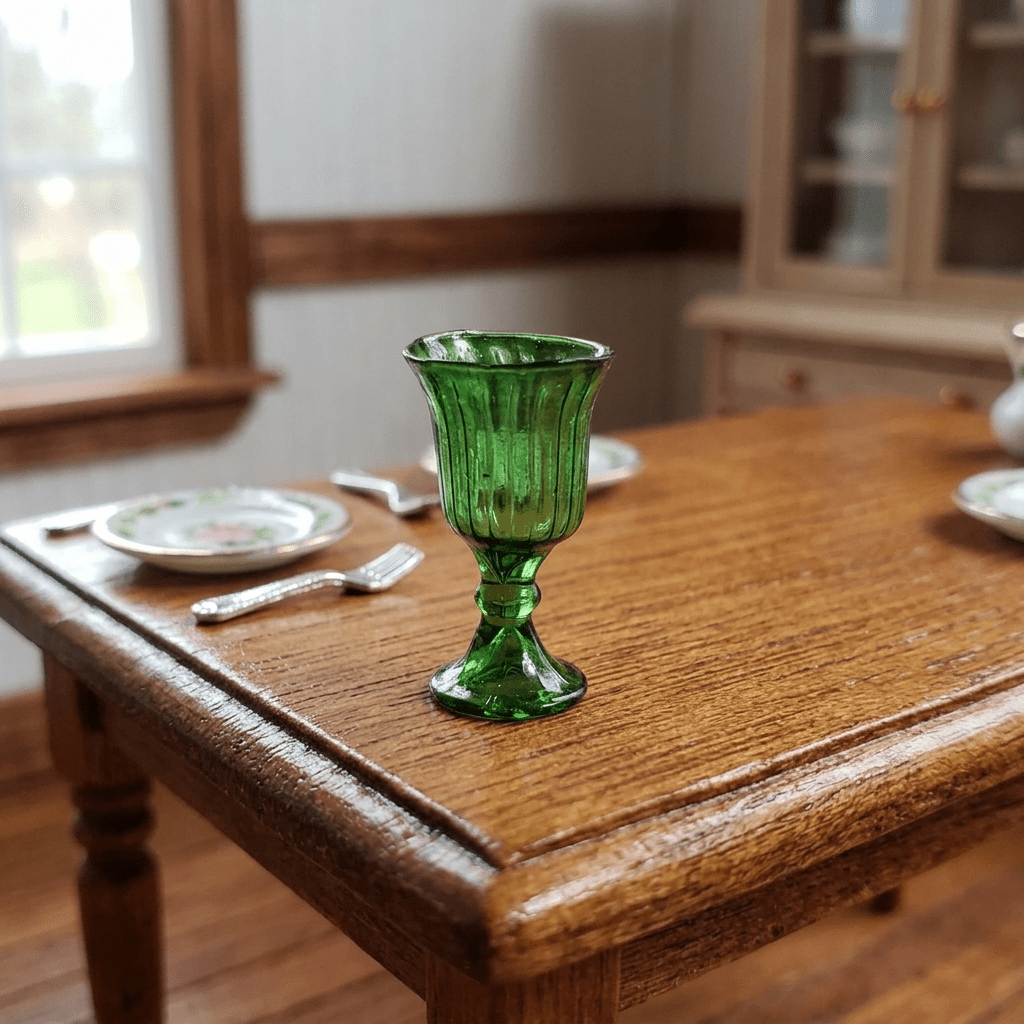 Dollhouse Fancy Green Water or Wine Glass 1:12 Scale Miniature - MiniatureCrush