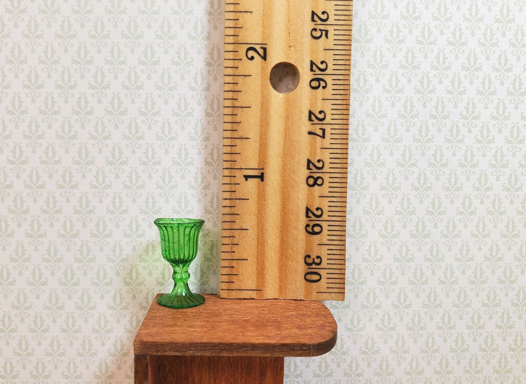 Dollhouse Fancy Medium Green Water or Wine Glass 1:12 Scale Miniature - MiniatureCrush