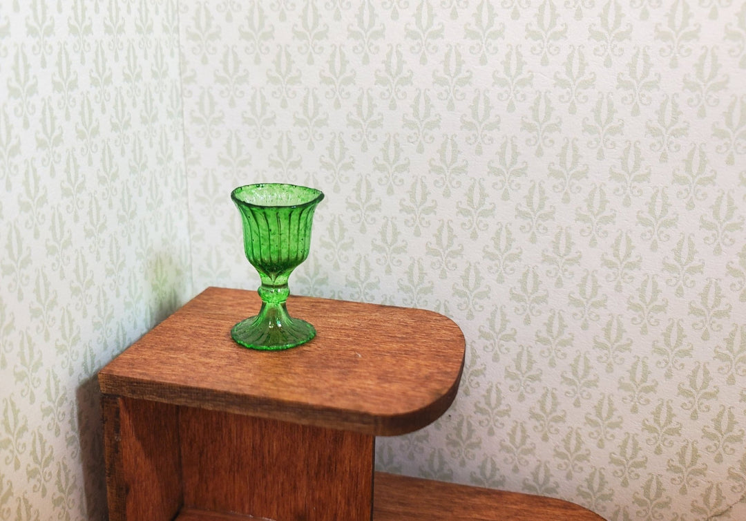Dollhouse Fancy Medium Green Water or Wine Glass 1:12 Scale Miniature - MiniatureCrush