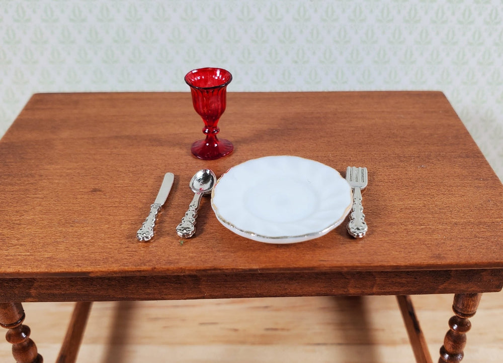 Dollhouse Fancy Red Water Goblet or Wine Glass 1:12 Scale Miniature - MiniatureCrush