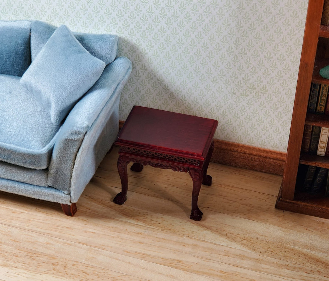 Dollhouse Fancy Side Table Mahogany Finish 1:12 Scale by Hansson Miniatures - MiniatureCrush