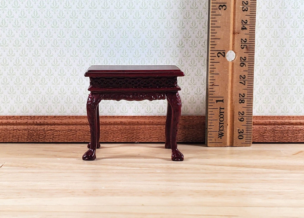 Dollhouse Fancy Side Table Mahogany Finish 1:12 Scale by Hansson Miniatures - MiniatureCrush