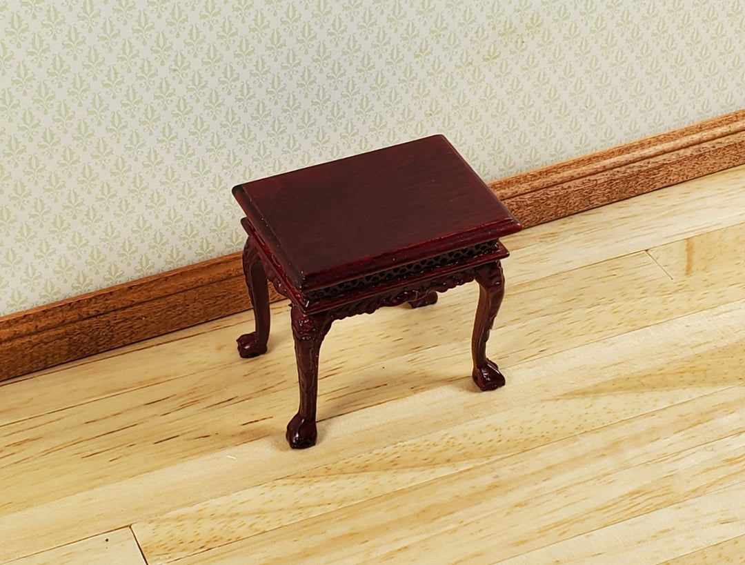 Dollhouse Fancy Side Table Mahogany Finish 1:12 Scale by Hansson Miniatures - MiniatureCrush