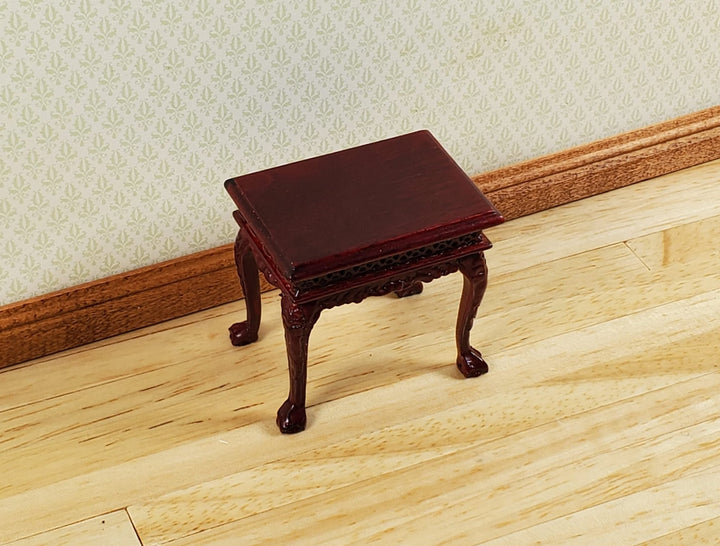 Dollhouse Fancy Side Table Mahogany Finish 1:12 Scale by Hansson Miniatures - MiniatureCrush