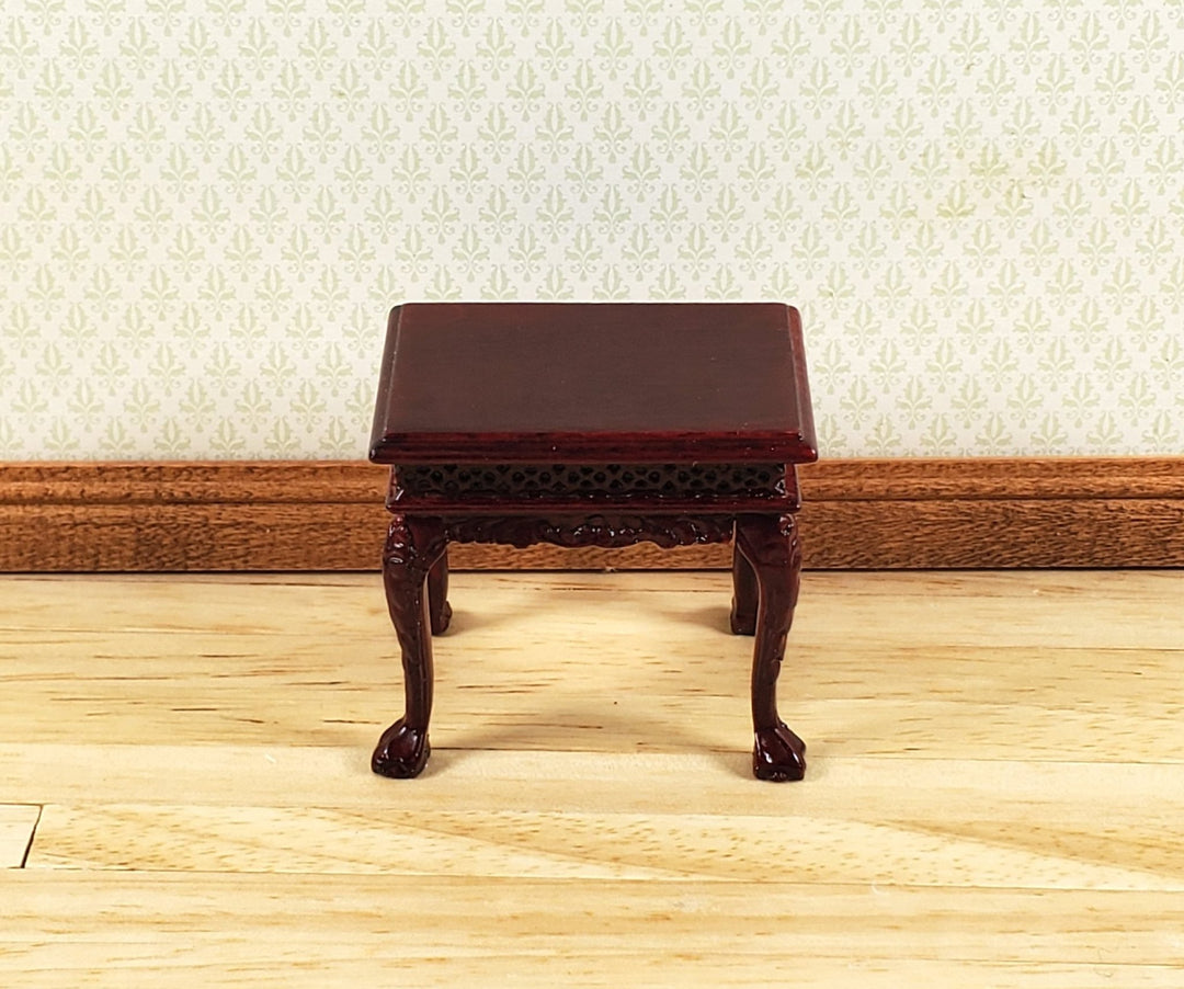 Dollhouse Fancy Side Table Mahogany Finish 1:12 Scale by Hansson Miniatures - MiniatureCrush
