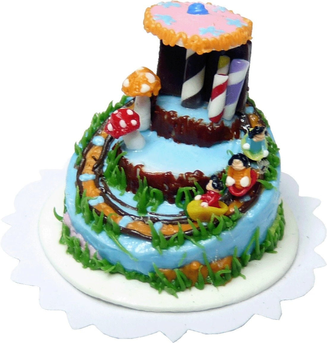 Dollhouse Fantasy Water Ride Cake 1:12 Scale Miniature Dessert Food - MiniatureCrush