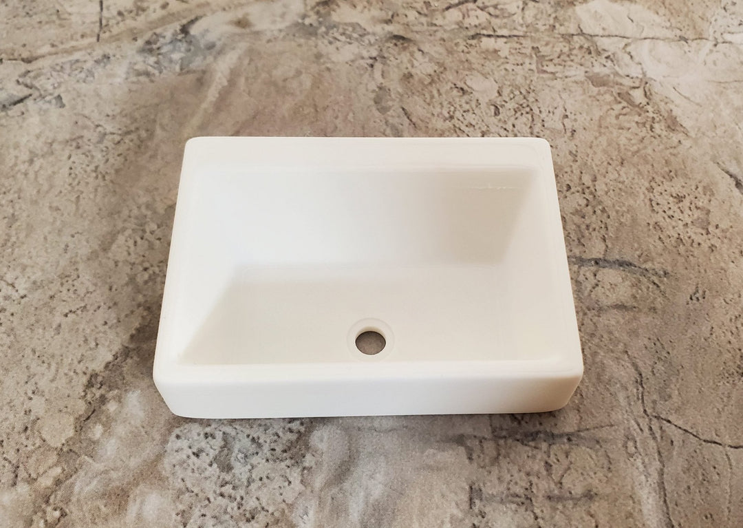 Dollhouse Farmhouse Sink Belfast Butler Style All White 1:12 Scale Miniature - Miniature Crush