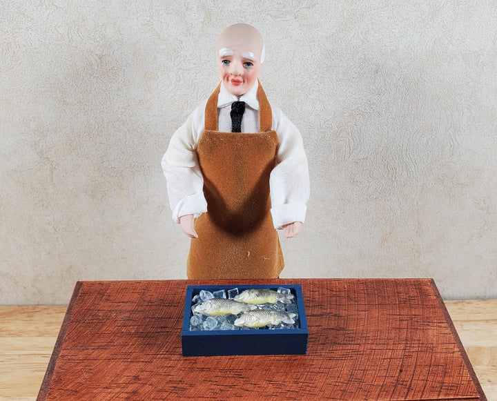 Dollhouse Fish on Ice in Blue Crate Food Seafood 1:12 Scale Miniature - MiniatureCrush