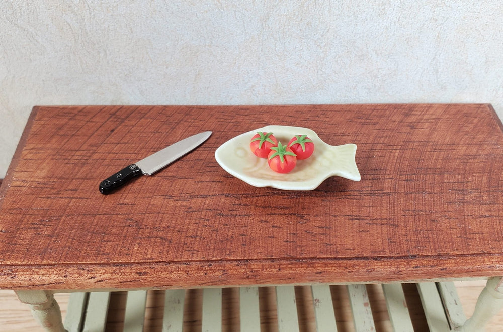 Dollhouse Fished Shaped Platter Light Green Ceramic 1:12 Scale Miniature - MiniatureCrush