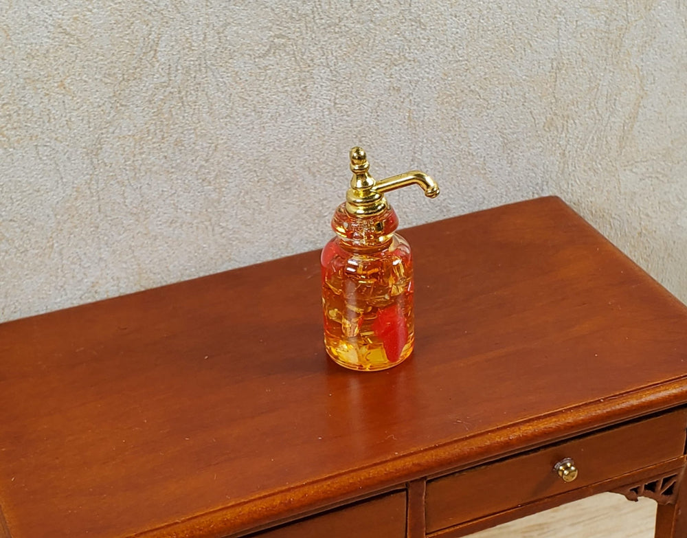 Dollhouse Flavored Syrup Pump Orange Red 1:12 Scale Kitchen Food - MiniatureCrush
