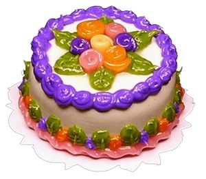 Dollhouse Floral Decorated Round Cake 1:12 Scale Miniature Dessert Food Bakery - MiniatureCrush