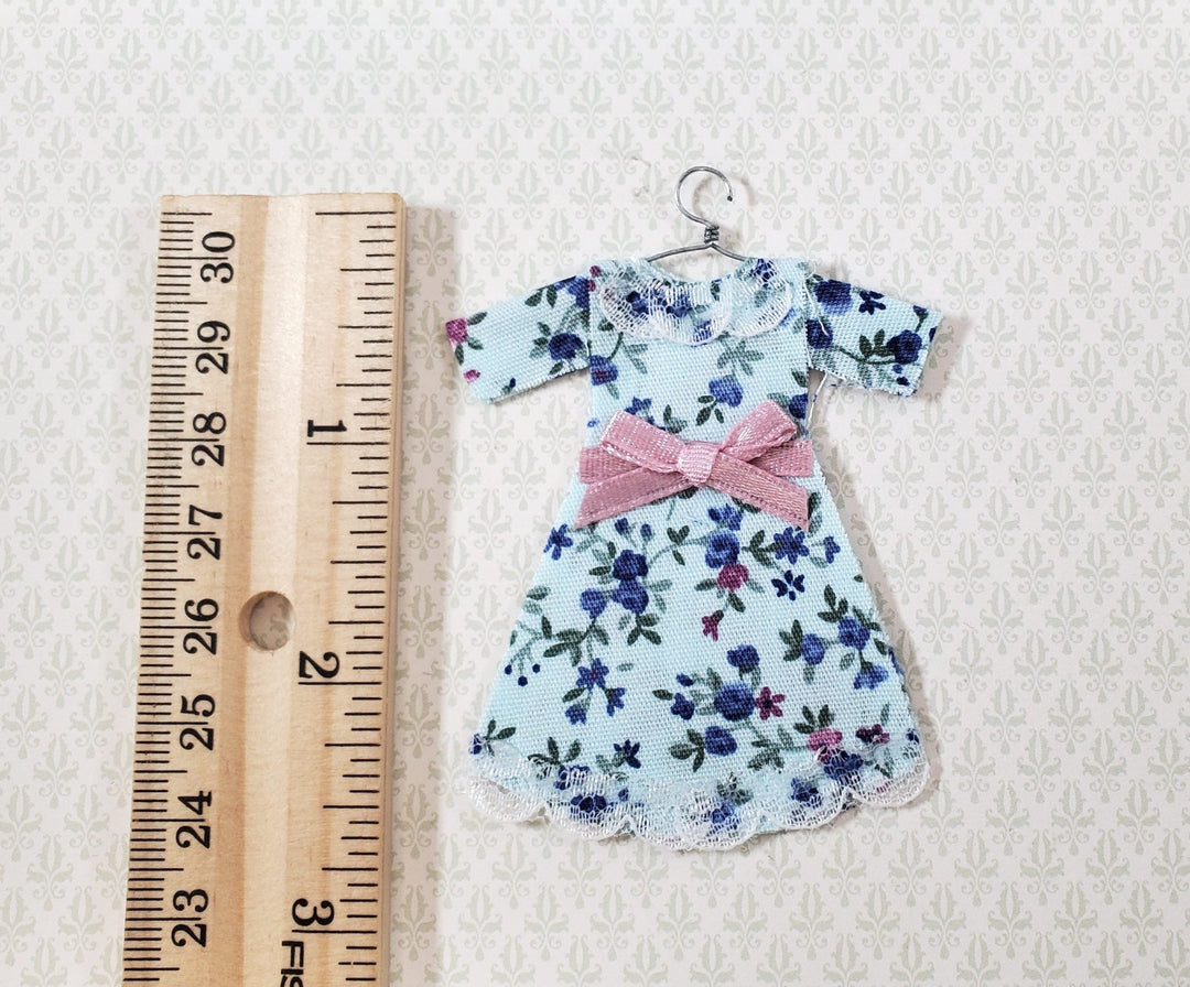 Dollhouse Floral Dress 1:12 Child Size Clothes on a Hanger Flat Decoration Only - Miniature Crush